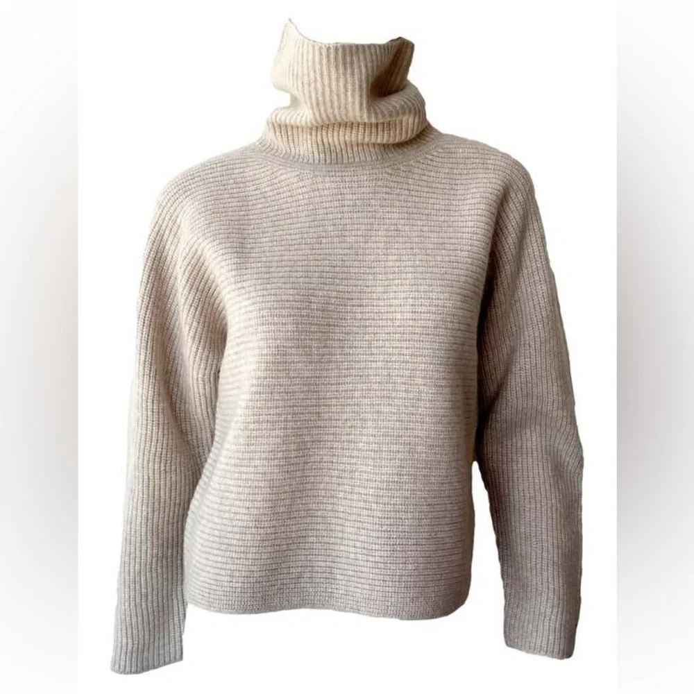 Vince Cashmere Wool Rib Turtleneck Sweater - Picture 1 of 4